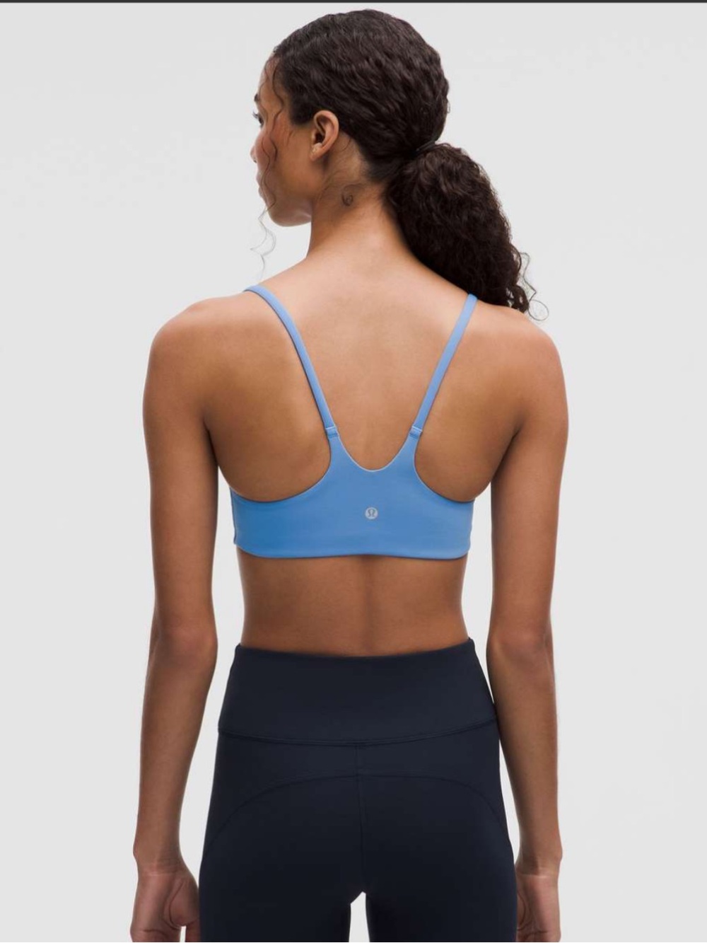 Lululemon Wunder Train Strappy Racer Sports Bra A/B - Pool Party Blue Size 10 - Picture 2 of 6